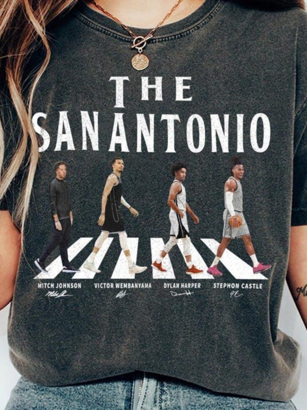 The San Antonio Abbey Road Shirt, Wembanyama Castle Harper Graphic Comfort Tee